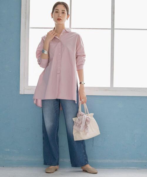 coen(コーエン)の「USAコットンクラシックシャツ#(シャツ/ブラウス・レディース・ライトピンク/ベージュ/ネイビー・FREE)」の21枚目の写真