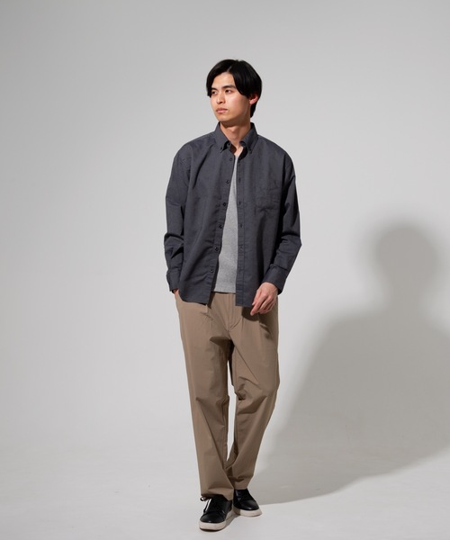 Blue Standard (ブルースタンダード)の「【BLUE STANDARD】楽ケアオックスリラックスBD(ボタンダウン)ビッグシルエット長袖シャツ(オーガニックコットン使用)(シャツ/ブラウス・メンズ・ホワイト/ブルー系その他/スミクロ/ダークグリーン・X-LARGE/LARGE/MEDIUM)」の18枚目の写真