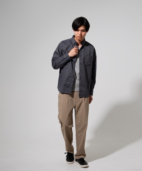 Blue Standard (ブルースタンダード)の「【BLUE STANDARD】楽ケアオックスリラックスBD(ボタンダウン)ビッグシルエット長袖シャツ(オーガニックコットン使用)(シャツ/ブラウス・メンズ・ホワイト/ブルー系その他/スミクロ/ダークグリーン・X-LARGE/LARGE/MEDIUM)」の19枚目の写真