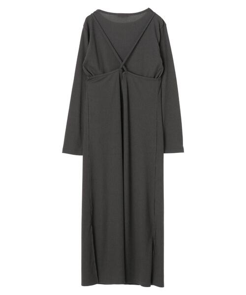 Green　Parks（グリーンパークス）の「SET2点　ロンＴ＋カットキャミワンピ＊（ワンピース・レディース・チャコールグレー/カーキ・FREE）」の19枚目の写真