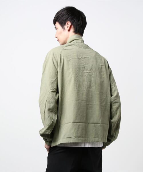 CIAOPANIC TYPY（チャオパニックティピー）の「光沢リネンアノラックスタンドジャケット（ブルゾン・メンズ・オフホワイト/カーキ/ブルー・S/M/L/XL）」の4枚目の写真