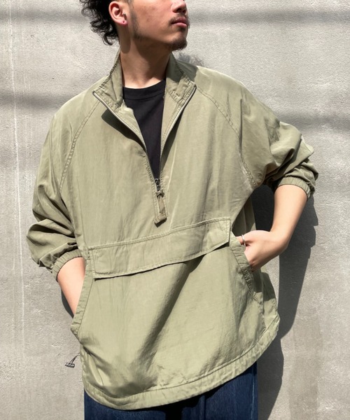 CIAOPANIC TYPY（チャオパニックティピー）の「光沢リネンアノラックスタンドジャケット（ブルゾン・メンズ・オフホワイト/カーキ/ブルー・S/M/L/XL）」の3枚目の写真