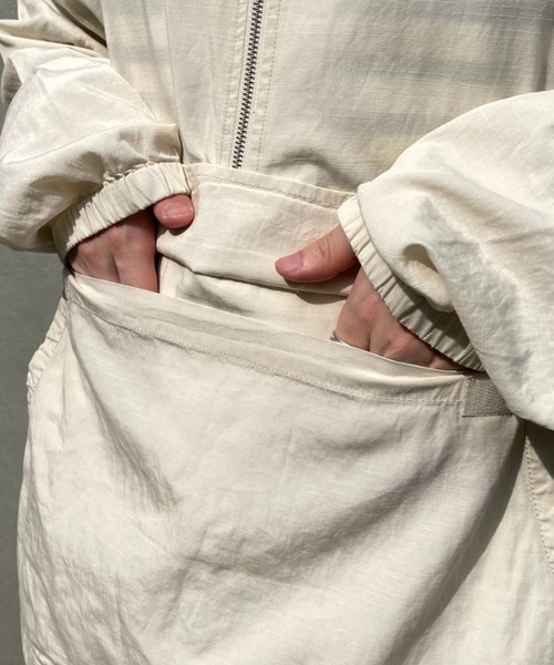 CIAOPANIC TYPY（チャオパニックティピー）の「光沢リネンアノラックスタンドジャケット（ブルゾン・メンズ・オフホワイト/カーキ/ブルー・S/M/L/XL）」の21枚目の写真