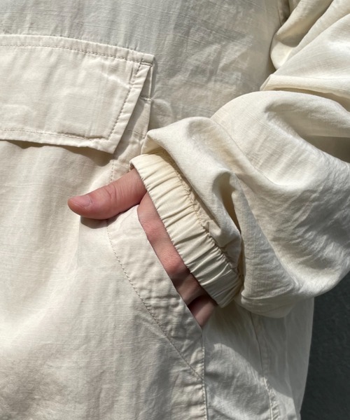 CIAOPANIC TYPY（チャオパニックティピー）の「光沢リネンアノラックスタンドジャケット（ブルゾン・メンズ・オフホワイト/カーキ/ブルー・S/M/L/XL）」の20枚目の写真