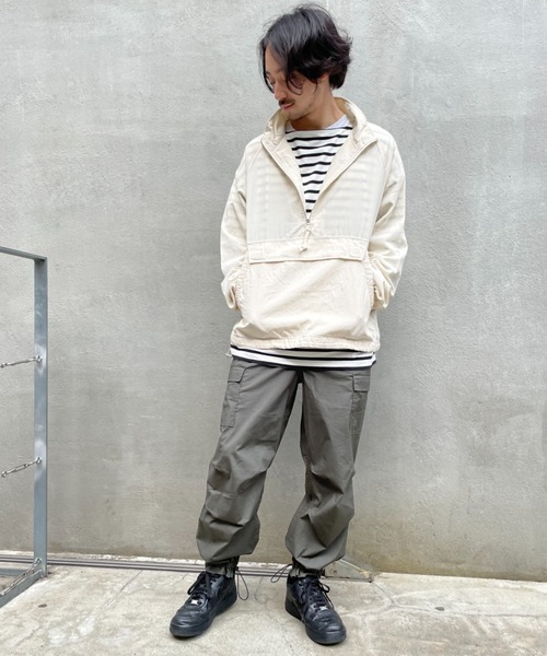 CIAOPANIC TYPY（チャオパニックティピー）の「光沢リネンアノラックスタンドジャケット（ブルゾン・メンズ・オフホワイト/カーキ/ブルー・S/M/L/XL）」の9枚目の写真