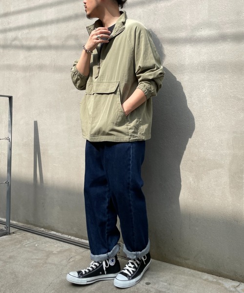 CIAOPANIC TYPY（チャオパニックティピー）の「光沢リネンアノラックスタンドジャケット（ブルゾン・メンズ・オフホワイト/カーキ/ブルー・S/M/L/XL）」の11枚目の写真