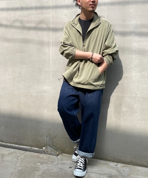 CIAOPANIC TYPY（チャオパニックティピー）の「光沢リネンアノラックスタンドジャケット（ブルゾン・メンズ・オフホワイト/カーキ/ブルー・S/M/L/XL）」の12枚目の写真
