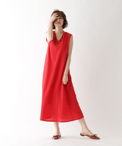 JET（ジェット）の「◆ペチコート付きプリーツジャージフレアワンピース（ワンピース・レディース・ブラック/ネイビー/レッド系1・04）」の12枚目の写真