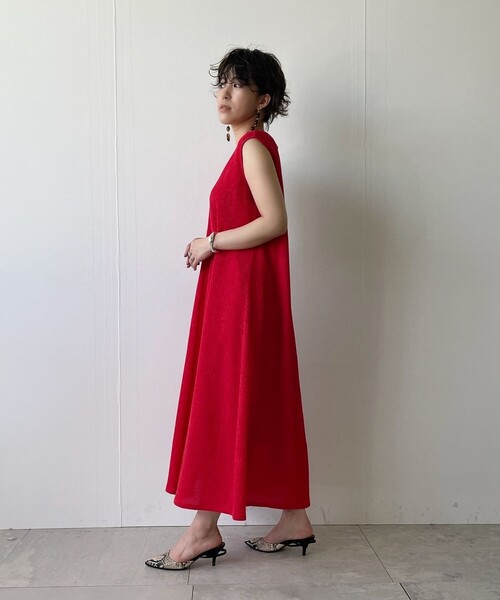 JET（ジェット）の「◆ペチコート付きプリーツジャージフレアワンピース（ワンピース・レディース・ブラック/ネイビー/レッド系1・04）」の15枚目の写真