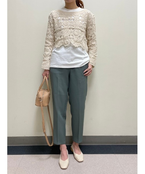 美品 GANNI クロシェノースリーブクロップド プルオーバーニット