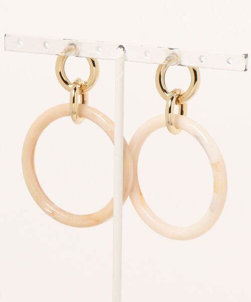 SPIRALGIRL（スパイラルガール）の「マーブルピアス（ピアス（両耳用）・レディース・ベージュ/ブルー・FREE）」の4枚目の写真