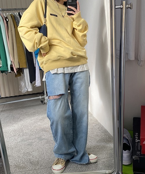MASONPRINCE(メイソンプリンス)の「【MASONPRINCE】Cut up edging unilateral slit denim pants NZK5026(デニムパンツ・メンズ・ライトブルー・L/S/XL/M)」の12枚目の写真