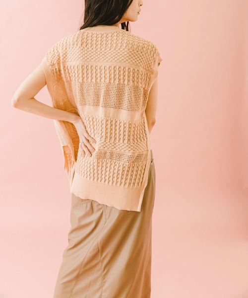 SENSE OF PLACE by URBAN RESEARCH（センスオブプレイスバイアーバンリサーチ）の「naturaglace×SENSE OF PLACE　『別注』ナチュラグラッセスカシアミベスト（ベスト・レディース・ピンク/オレンジ/ベージュ・ONE）」の18枚目の写真