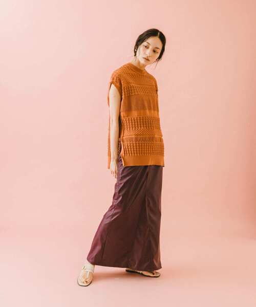 SENSE OF PLACE by URBAN RESEARCH（センスオブプレイスバイアーバンリサーチ）の「naturaglace×SENSE OF PLACE　『別注』ナチュラグラッセスカシアミベスト（ベスト・レディース・ピンク/オレンジ/ベージュ・ONE）」の8枚目の写真