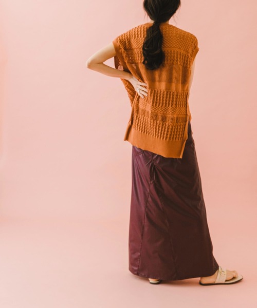 SENSE OF PLACE by URBAN RESEARCH（センスオブプレイスバイアーバンリサーチ）の「naturaglace×SENSE OF PLACE　『別注』ナチュラグラッセスカシアミベスト（ベスト・レディース・ピンク/オレンジ/ベージュ・ONE）」の4枚目の写真