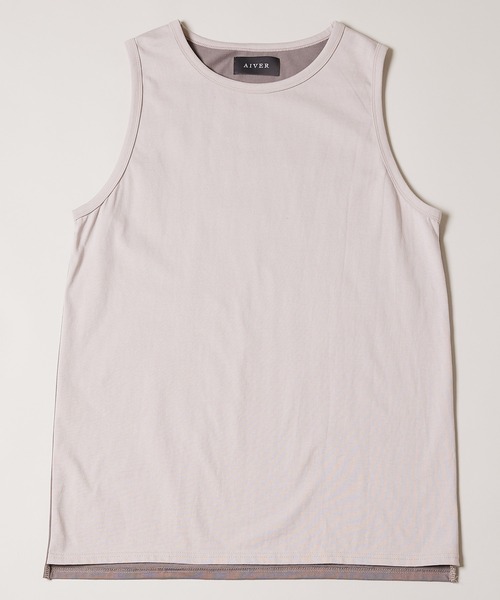 AIVER(アイバー)の「AIVER 天竺2トーンロングタンクトップ(タンクトップ・メンズ・ホワイト/チャコールグレー/ライトグレー/ブルー・MEDIUM/LARGE)」の1枚目の写真