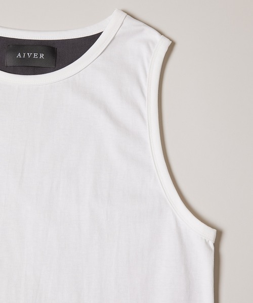 AIVER(アイバー)の「AIVER 天竺2トーンロングタンクトップ(タンクトップ・メンズ・ホワイト/チャコールグレー/ライトグレー/ブルー・MEDIUM/LARGE)」の6枚目の写真
