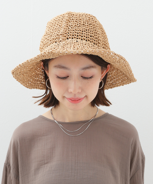 Simplicite（サンプリシテ）の「ペーパーバケットハット◆（ハット・レディース・ベージュ/キャメル/ブラック・FREE）」の9枚目の写真