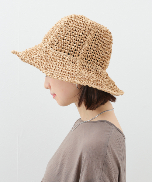 Simplicite（サンプリシテ）の「ペーパーバケットハット◆（ハット・レディース・ベージュ/キャメル/ブラック・FREE）」の10枚目の写真