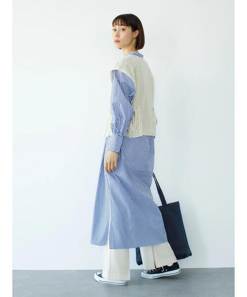 koe（コエ）の「透かし編みフリンジベスト*（ベスト・レディース・ライトカーキ/ホワイト・FREE）」の9枚目の写真