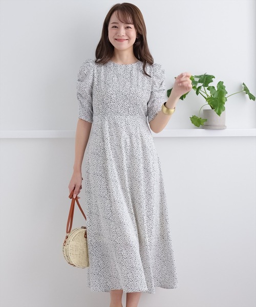 ダルメシアンギャザースリーブワンピース