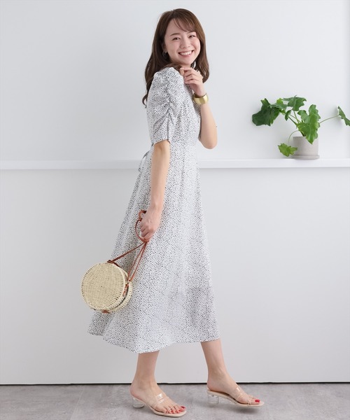 ダルメシアンギャザースリーブワンピース