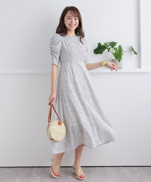 clear(クリア)の「ダルメシアンギャザースリーブワンピース(ワンピース・レディース・ブラウン/オフホワイト/ライトブラウン・F)」の6枚目の写真