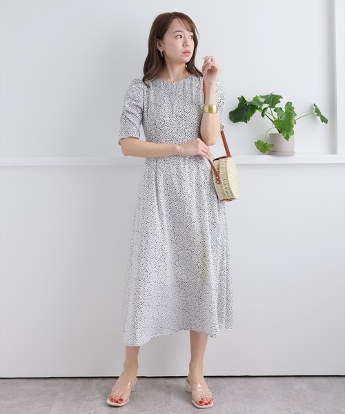 clear(クリア)の「ダルメシアンギャザースリーブワンピース(ワンピース・レディース・ブラウン/オフホワイト/ライトブラウン・F)」の7枚目の写真