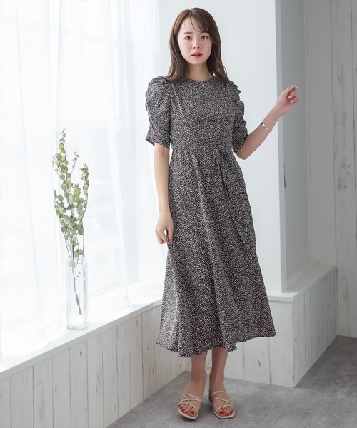 clear(クリア)の「ダルメシアンギャザースリーブワンピース(ワンピース・レディース・ブラウン/オフホワイト/ライトブラウン・F)」の9枚目の写真