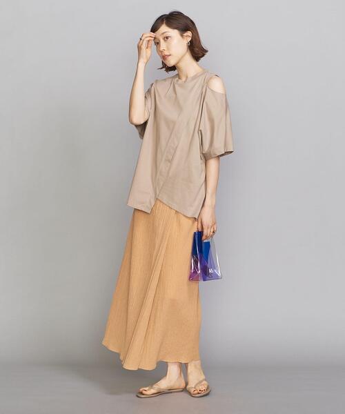 MAISON MAVERICK PRESENTS(メゾンマベリックプレゼンツ)の「<MAISON MAVERICK PRESENTS>ショルダーカットTシャツ :(Tシャツ/カットソー・レディース・ホワイト/ベージュ・38)」の9枚目の写真