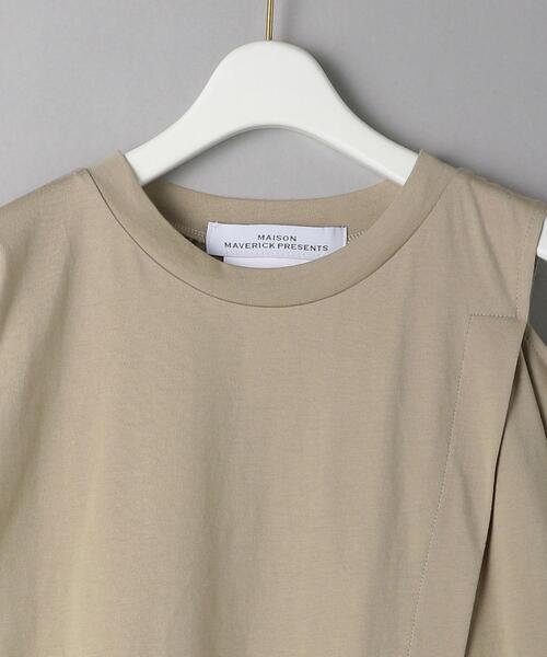 MAISON MAVERICK PRESENTS(メゾンマベリックプレゼンツ)の「<MAISON MAVERICK PRESENTS>ショルダーカットTシャツ :(Tシャツ/カットソー・レディース・ホワイト/ベージュ・38)」の12枚目の写真