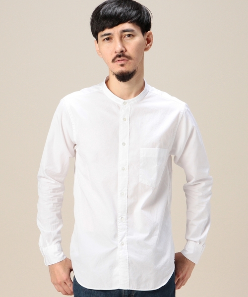 BEAUTY&YOUTH UNITED ARROWS(ビューティーアンドユースユナイテッドアローズ)の「BY プレーン バンドカラー シャツ§◇(シャツ/ブラウス・メンズ・ライトブルー/オフホワイト・SMALL/X-SMALL/MEDIUM/X-LARGE/LARGE)」の2枚目の写真