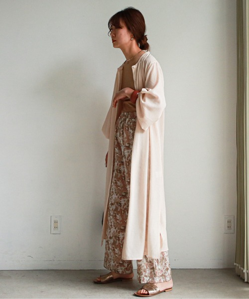 feepur（フェピュール）の「ロングシアーシャツワンピース（シャツワンピース・レディース・ブルーグレー/ラベンダー/ピンクベージュ・MEDIUM）」の7枚目の写真