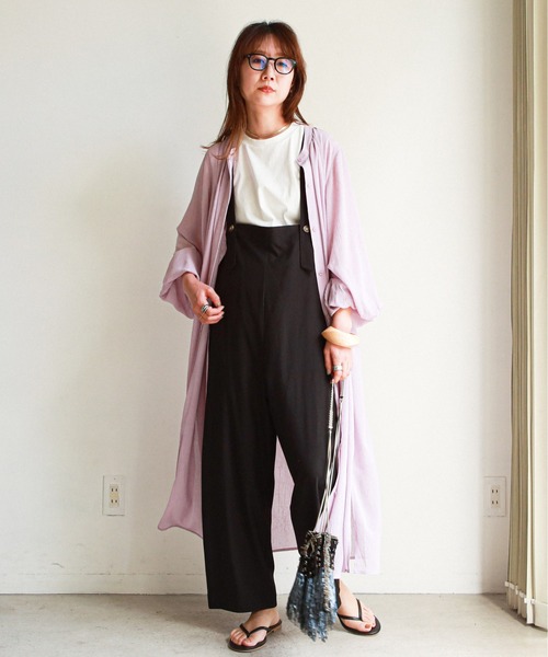 feepur（フェピュール）の「ロングシアーシャツワンピース（シャツワンピース・レディース・ブルーグレー/ラベンダー/ピンクベージュ・MEDIUM）」の16枚目の写真