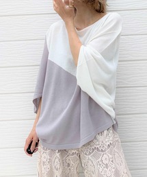 Q | インターシャバイカラーニット(ニット/セーター)