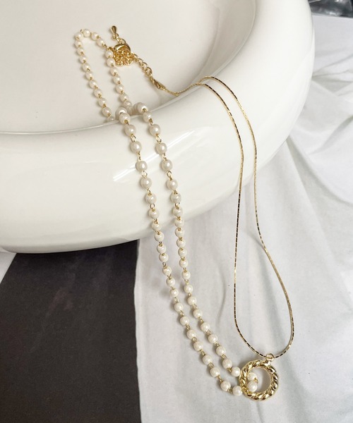 Ein（アイン）の「Ein/アシンメトリーパールネックレス（ネックレス・レディース・A/B・FREE）」の3枚目の写真