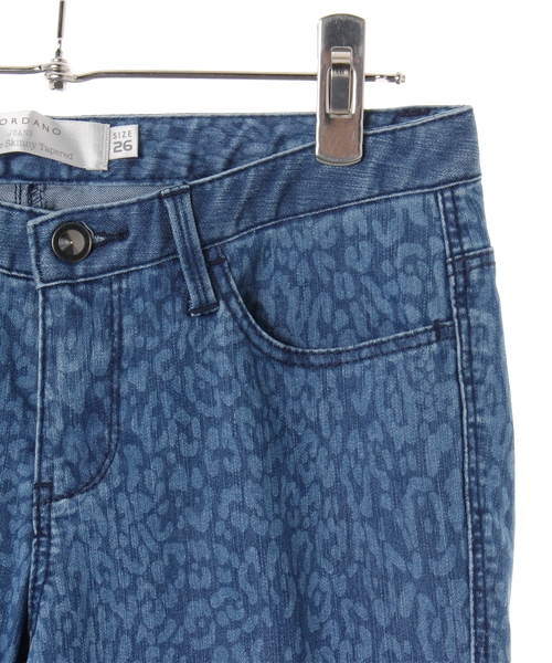 GIORDANO（ジョルダーノ）の「[GIORDANO]レオパード柄デニムスキニーパンツ（デニムパンツ・レディース・インディゴブルー/ライトインディゴブルー・29inch/27inch/26inch）」の4枚目の写真