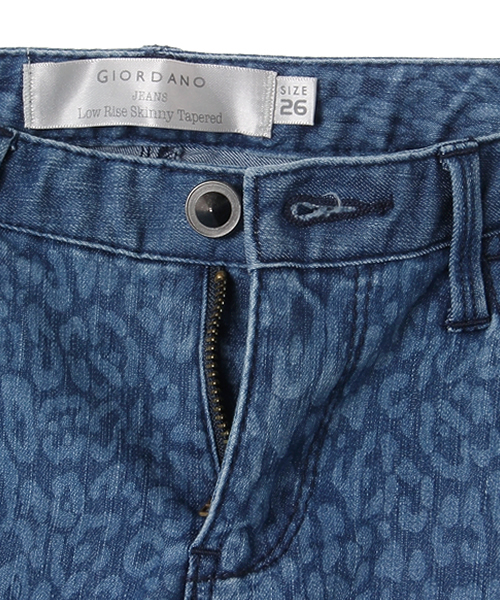 GIORDANO（ジョルダーノ）の「[GIORDANO]レオパード柄デニムスキニーパンツ（デニムパンツ・レディース・インディゴブルー/ライトインディゴブルー・29inch/27inch/26inch）」の5枚目の写真