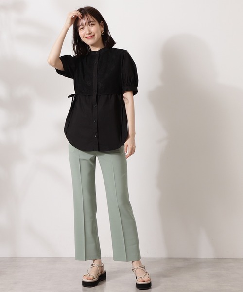 N.（N. Natural Beauty Basic）（エヌエヌナチュラルビューティーベーシック）の「◆レース前掛け風ブラウス（シャツ/ブラウス・レディース・ホワイト/ブラック・MEDIUM）」の6枚目の写真