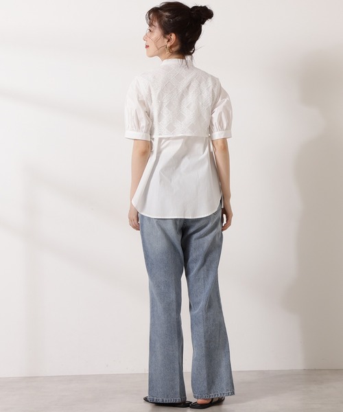 N.（N. Natural Beauty Basic）（エヌエヌナチュラルビューティーベーシック）の「◆レース前掛け風ブラウス（シャツ/ブラウス・レディース・ホワイト/ブラック・MEDIUM）」の11枚目の写真