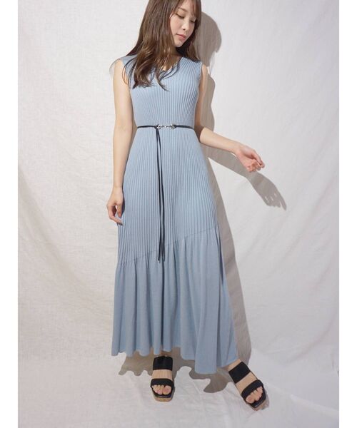 MERCURYDUO（マーキュリーデュオ）の「ベルト付アシメマーメイドリブニットワンピース（ワンピース・レディース・ブラウン/ブルー/ベビーピンク・FREE）」の16枚目の写真