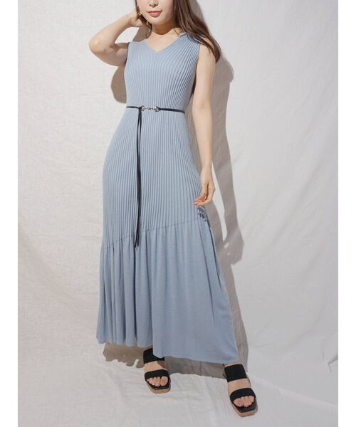 MERCURYDUO（マーキュリーデュオ）の「ベルト付アシメマーメイドリブニットワンピース（ワンピース・レディース・ブラウン/ブルー/ベビーピンク・FREE）」の17枚目の写真