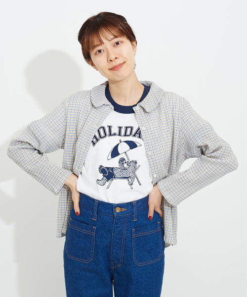 CHILD WOMAN（チャイルドウーマン）の「ギンガムブルーゼ襟付きブラウス（シャツ/ブラウス・レディース・サックスブルー/イエロー/グリーン/ボルドー・FREE）」の5枚目の写真