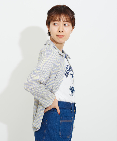 CHILD WOMAN（チャイルドウーマン）の「ギンガムブルーゼ襟付きブラウス（シャツ/ブラウス・レディース・サックスブルー/イエロー/グリーン/ボルドー・FREE）」の7枚目の写真