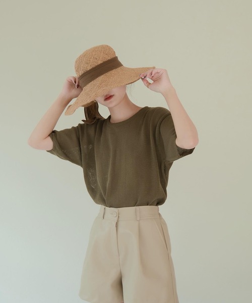 Amiur（エミレ）の「light touch tops（Tシャツ/カットソー・レディース・ベージュ/ブラウン/ホワイト/ブルー系・FREE）」の21枚目の写真