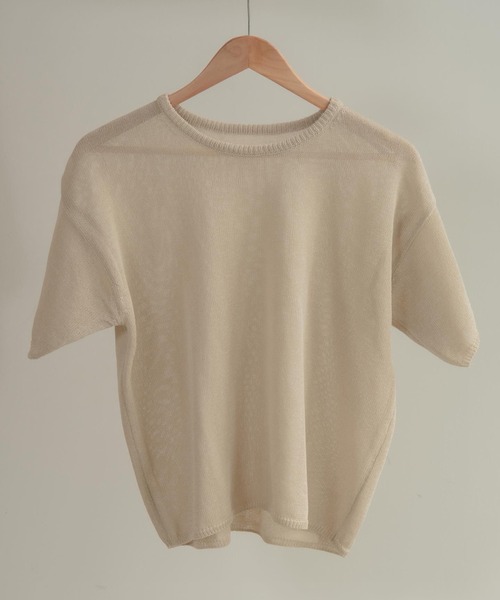 Amiur（エミレ）の「light touch tops（Tシャツ/カットソー・レディース・ベージュ/ブラウン/ホワイト/ブルー系・FREE）」の8枚目の写真