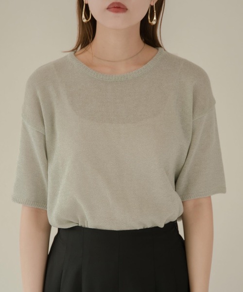 Amiur（エミレ）の「light touch tops（Tシャツ/カットソー・レディース・ベージュ/ブラウン/ホワイト/ブルー系・FREE）」の14枚目の写真