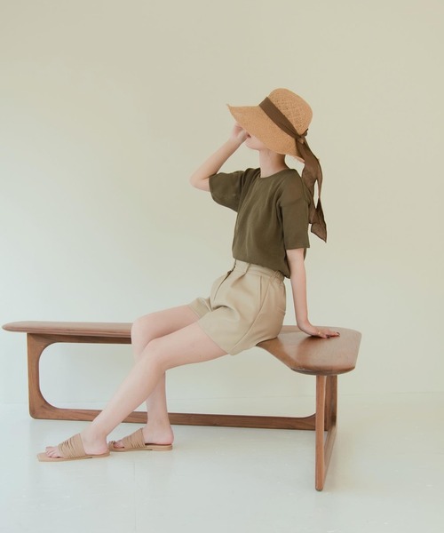 Amiur（エミレ）の「light touch tops（Tシャツ/カットソー・レディース・ベージュ/ブラウン/ホワイト/ブルー系・FREE）」の22枚目の写真