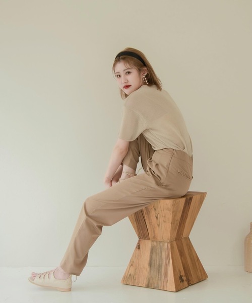 Amiur（エミレ）の「light touch tops（Tシャツ/カットソー・レディース・ベージュ/ブラウン/ホワイト/ブルー系・FREE）」の5枚目の写真