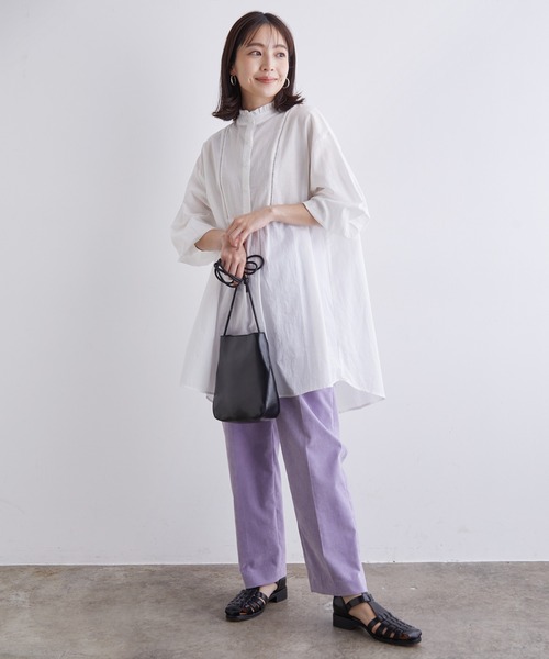 SALON adam et rope'（サロン アダム エ ロペ）の「【WEB限定】[人気アイテムの新作登場！]バックスリットフリルカラーボリューム袖長袖ブラウス（シャツ/ブラウス・レディース・ホワイト/ブラック/キャメル・FREE）」の15枚目の写真